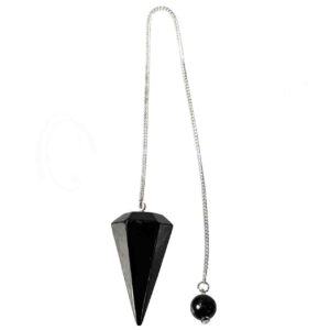 Shungite Hexagonal Pendulum with plain Chain