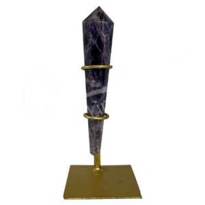 Amethyst Double Terminated Point on Gold Stand