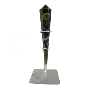Labradorite Double Terminated Point on Silver Stand