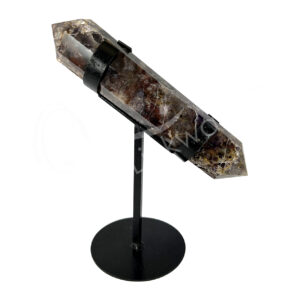 Chevron Amethyst Double Terminated Point on Metal Stand