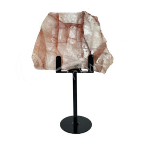 Fire Quartz Slice on Metal Stand