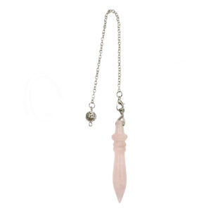Rose Quartz Egyptian Pendulum with Plain Chain