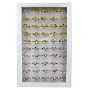 Faceted Mixed Stones Adjustable Brass Ring with Leaves