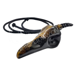 Tiger Eye Raven Skull Adjustable Necklace