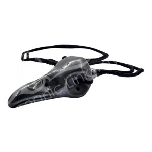 Hematite Raven Skull Adjustable Necklace