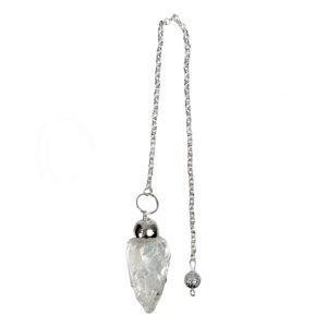 Natural Crystal Quartz Point Pendulum with Plain Chain