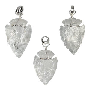 Crystal Quartz Arrowhead Wire Wrap Pendant (Pack of 5)