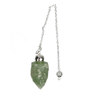 Natural Green Aventurine Point Pendulum with Plain Chain