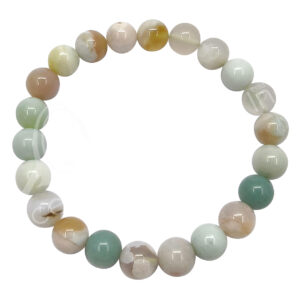 Green Cherry Blossom Agate Bracelet