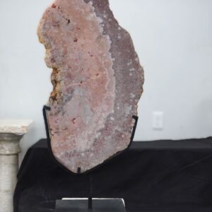 Pink amethyst Specimen on Metal Stand