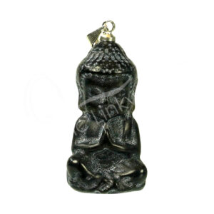 Buddha-shaped Black Obsidian pendant