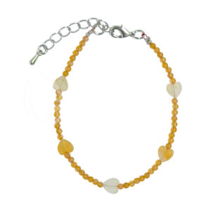 Carnelian with Heart Charm Bracelet