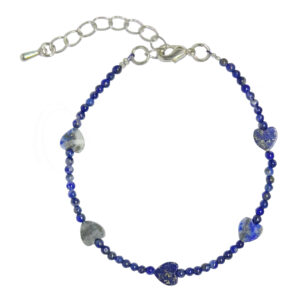 Lapis Lazuli with Heart Charm Bracelet