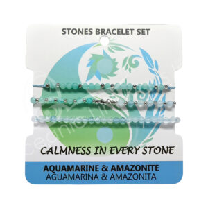 Aquamarine & Amazonite Adjustable Bracelet