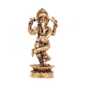 Dancing Ganesha Mini Brass Figurine