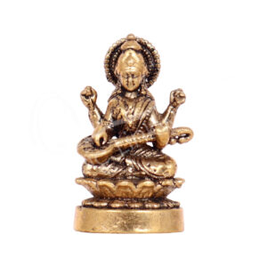 Saraswati Mini Brass Figurine