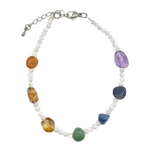 Chakra Nuggets Mother of Pearl Bracelet