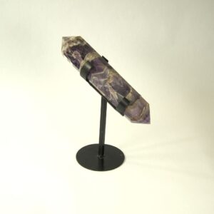 Chevron amethyst Double Terminated Point on Metal Stand
