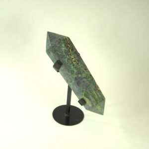 Ruby Zoisite Double Terminated point on Metal Stand