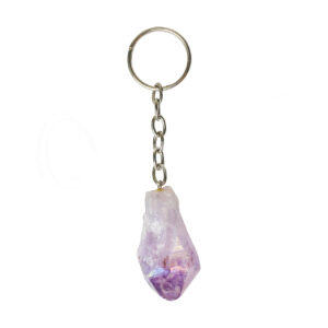 Amethyst Plated Angel Aura AB Keychain