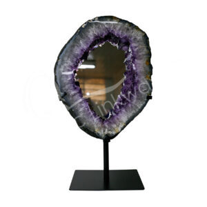 Amethyst Geode Mirror Mixed with and without Metal Stand