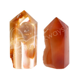 Brazilian Agate Obelisk with Druse