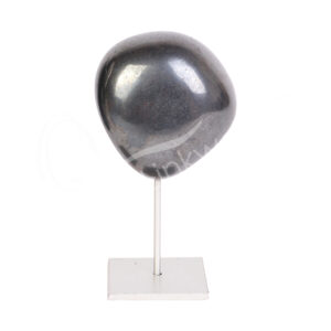 Hematite Tumbled Stones on Silver Stand