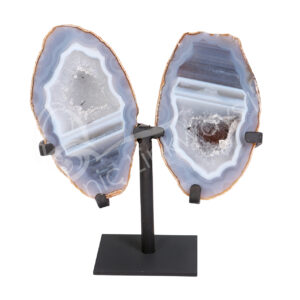 Polished Agate Butterfly on Metal Stand