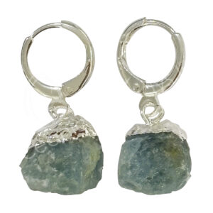 Natural Aquamarine Point Earrings