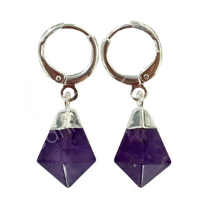 Polished Amethyst Point Earrings