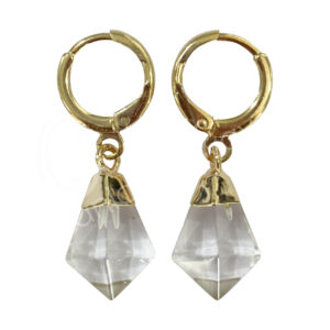 Polished Crystal Quartz Point Earrings