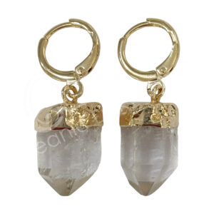 Natural Crystal Quartz Point Earrings