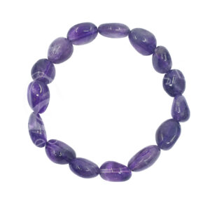 Dark Amethyst Tumbled Stones Bracelet