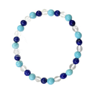 Crystal Quartz, Lapis Lazuli and Turquoise Bracelet