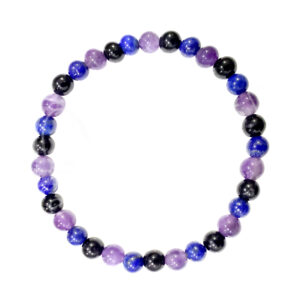 Black Tourmaline, LApis LAzuli and Amethyst Bracelet