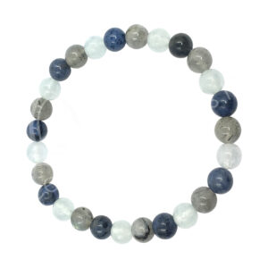 Aquamarine, Dumortierite and Labradorite Bracelet (6-6.5 mm)
