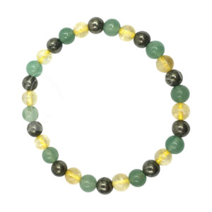 Pyrite, Citrine and Green Aventurine Bracelet (6-6.5 mm)