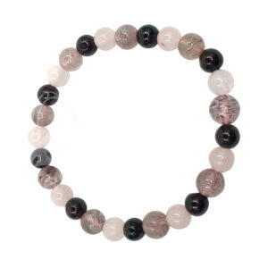 Garnet, Rose Quartz and Strawberry Quartz Bracelet (6-6.5 mm)