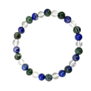 Crystal Quartz, Lapis Lazuli and Chrysocolla Bracelet (6-6.5 mm)