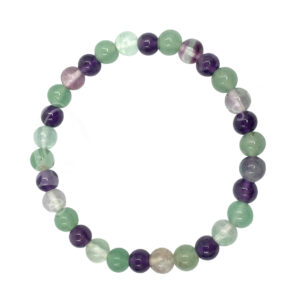 Fluorite, Amethyst & Green Aventurine Beads Bracelet ( 6-6.5 mm)