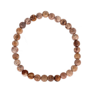 Polished Picture Jasper Beads Bracelet (6 mm) 7.15-7.25"