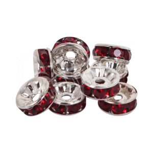 Red Spacer Metal Beads
