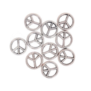 Metal Peace Sign Beads