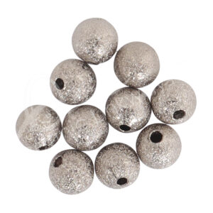 Frosted Metal Golden Ball Beads