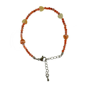 Red Aventurine with Heart Charm Bracelet