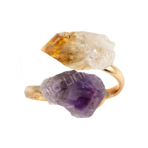 Amethyst & Citrine Adjustable Ring