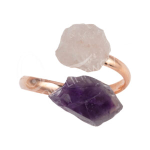 Amethyst & Rose Quartz Adjustable Ring