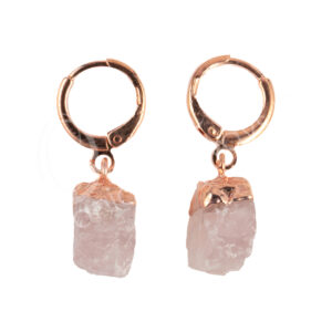 Natural Rose Quartz Point Earrings