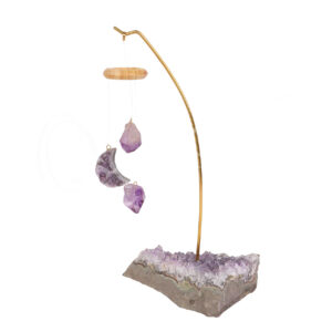 Table Chime with Amethyst Druse Base & Moons