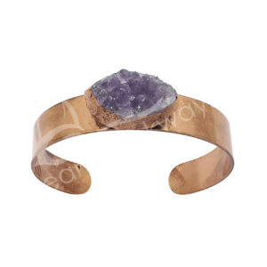 Brass Plated Copper Bracelet with Amethyst